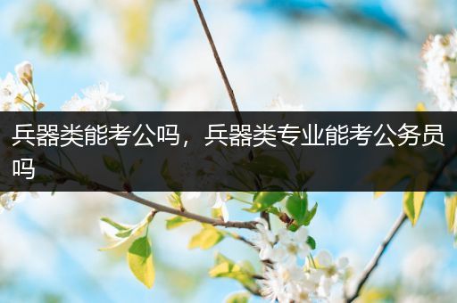 兵器类能考公吗，兵器类专业能考公务员吗