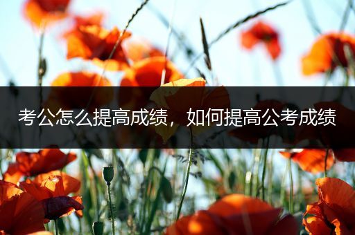 考公怎么提高成绩，如何提高公考成绩