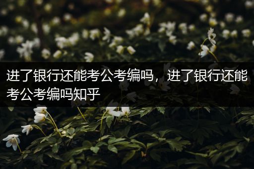 进了银行还能考公考编吗，进了银行还能考公考编吗知乎