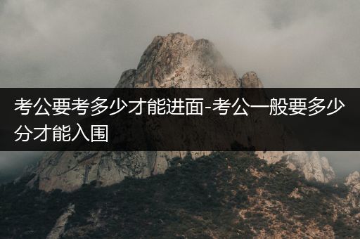考公要考多少才能进面-考公一般要多少分才能入围