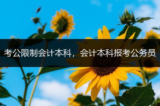 考公限制会计本科，会计本科报考公务员