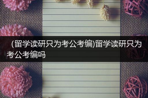 （留学读研只为考公考编)留学读研只为考公考编吗