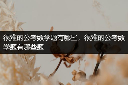 很难的公考数学题有哪些，很难的公考数学题有哪些题