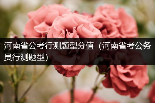 河南省公考行测题型分值（河南省考公务员行测题型）