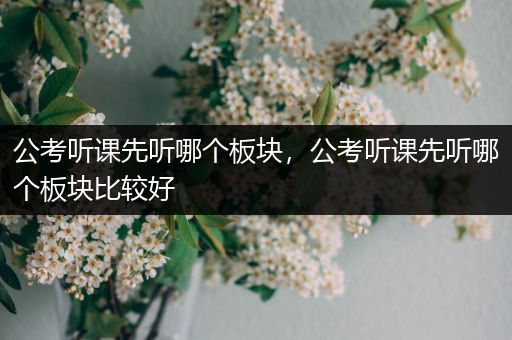 公考听课先听哪个板块，公考听课先听哪个板块比较好