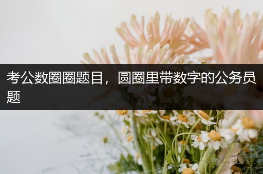 考公数圈圈题目，圆圈里带数字的公务员题