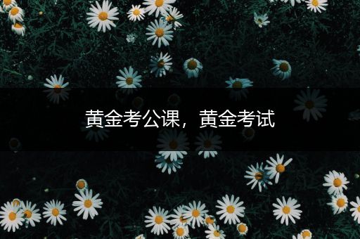 黄金考公课，黄金考试
