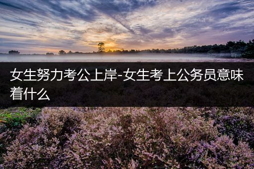 女生努力考公上岸-女生考上公务员意味着什么