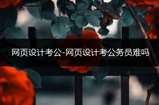 网页设计考公-网页设计考公务员难吗