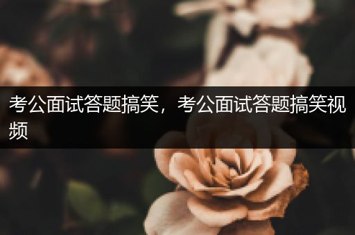 考公面试答题搞笑，考公面试答题搞笑视频