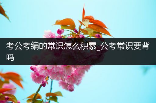 考公考编的常识怎么积累_公考常识要背吗
