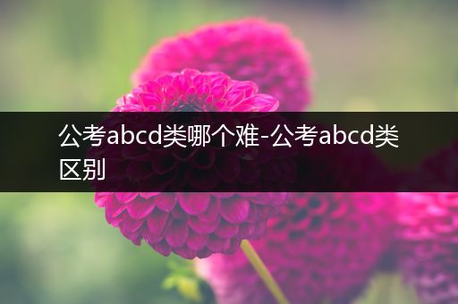 公考abcd类哪个难-公考abcd类区别