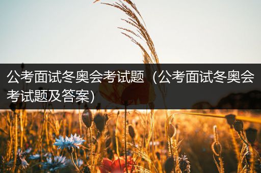 公考面试冬奥会考试题（公考面试冬奥会考试题及答案）