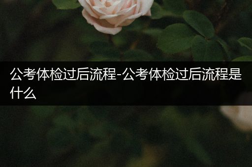 公考体检过后流程-公考体检过后流程是什么