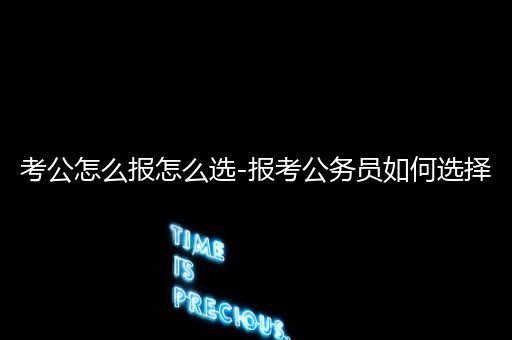 考公怎么报怎么选-报考公务员如何选择