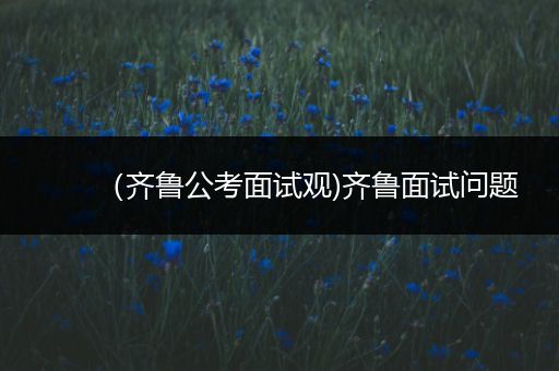 （齐鲁公考面试观)齐鲁面试问题