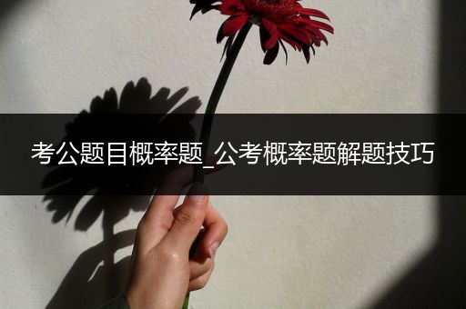 考公题目概率题_公考概率题解题技巧