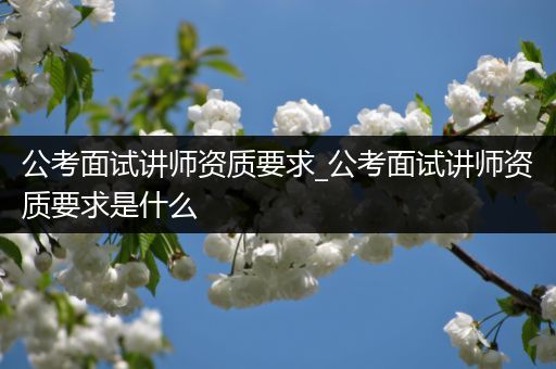 公考面试讲师资质要求_公考面试讲师资质要求是什么