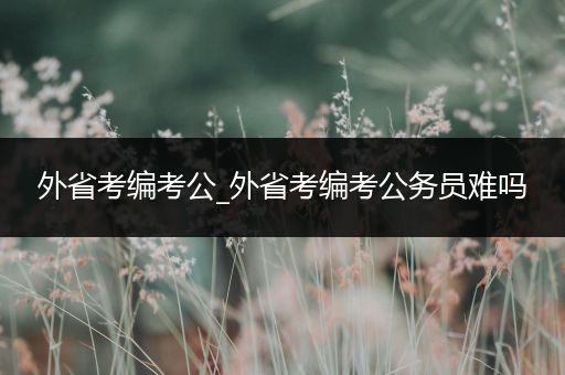 外省考编考公_外省考编考公务员难吗