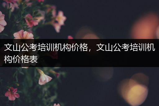 文山公考培训机构价格，文山公考培训机构价格表