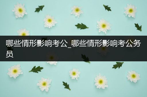 哪些情形影响考公_哪些情形影响考公务员