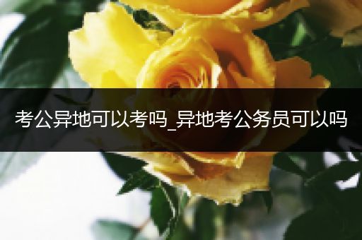 考公异地可以考吗_异地考公务员可以吗